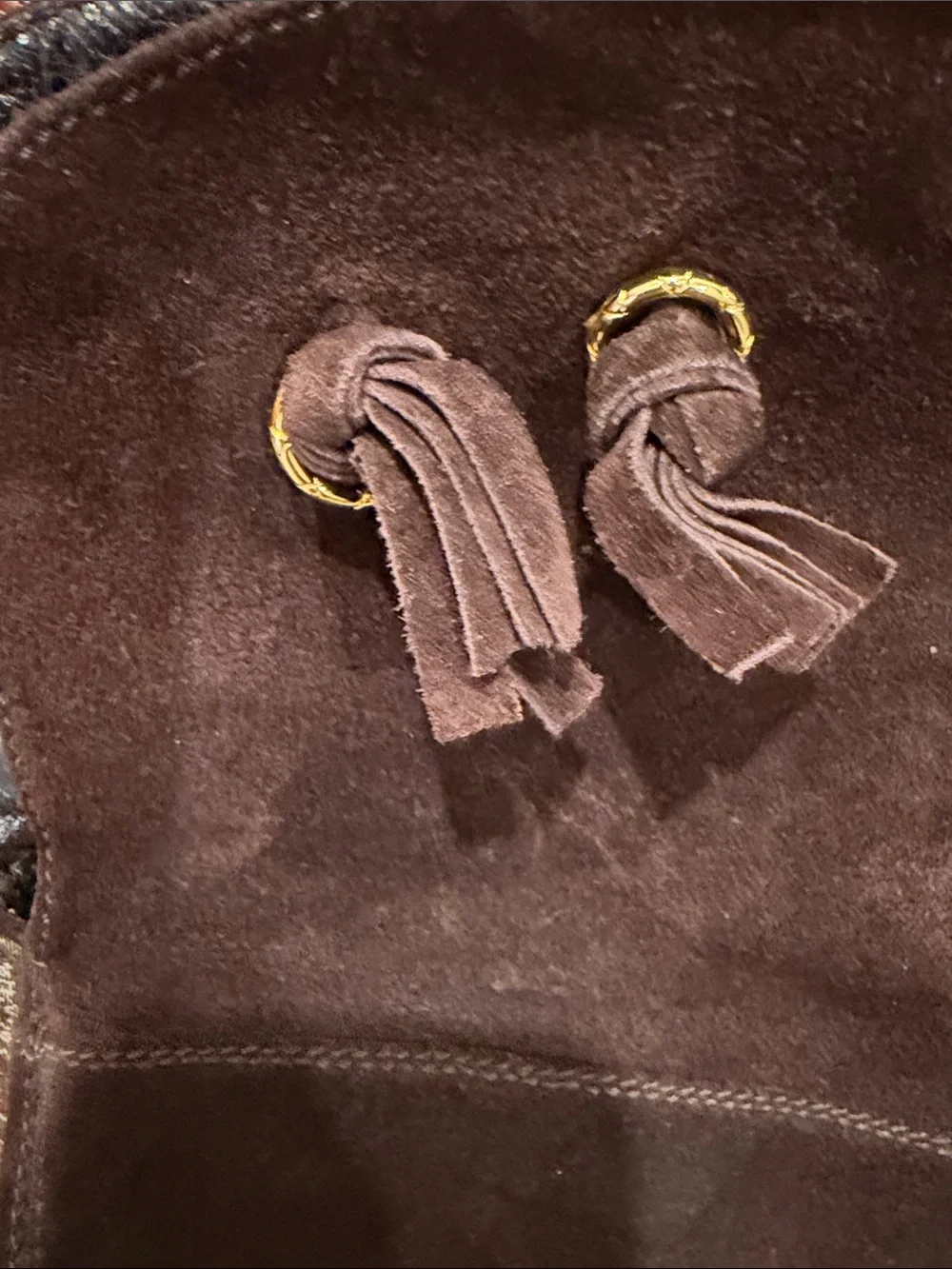 Chanel Women's Tall Suede Boots in Dark Brown Size 40
